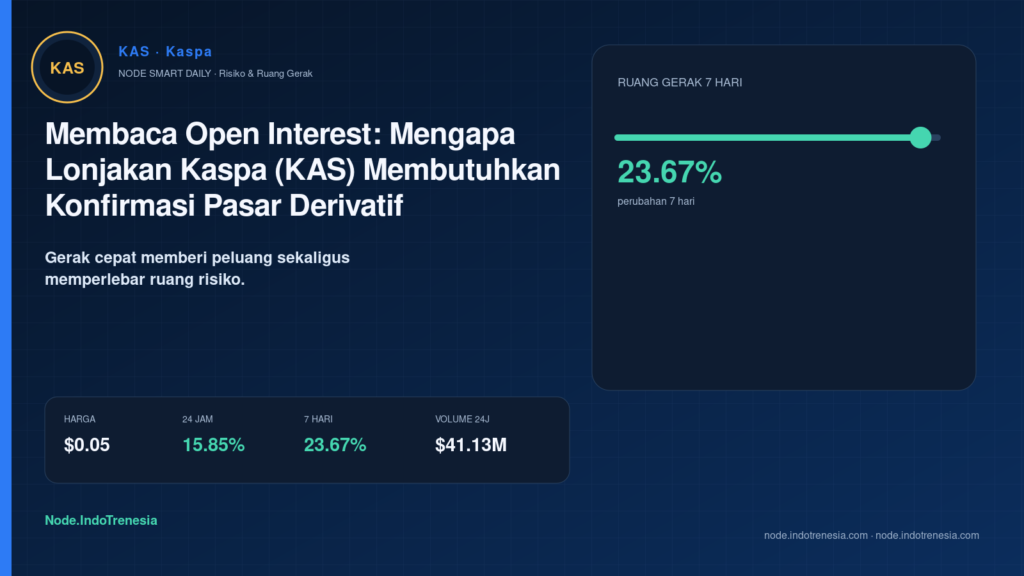 Membaca Open Interest: Mengapa Lonjakan Kaspa (KAS) Membutuhkan Konfirmasi Pasar Derivatif