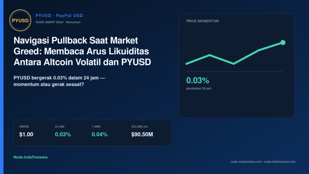 Navigasi Pullback Saat Market Greed: Membaca Arus Likuiditas Antara Altcoin Volatil dan PYUSD