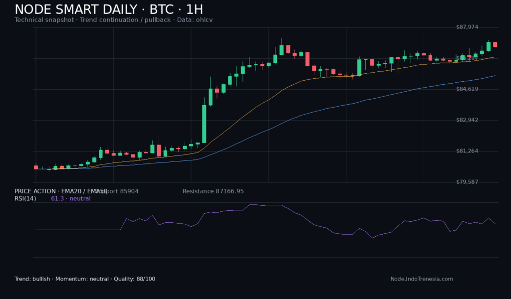 Analisis Struktur Pullback BTC, ETH, dan BNB di Timeframe 1 Jam