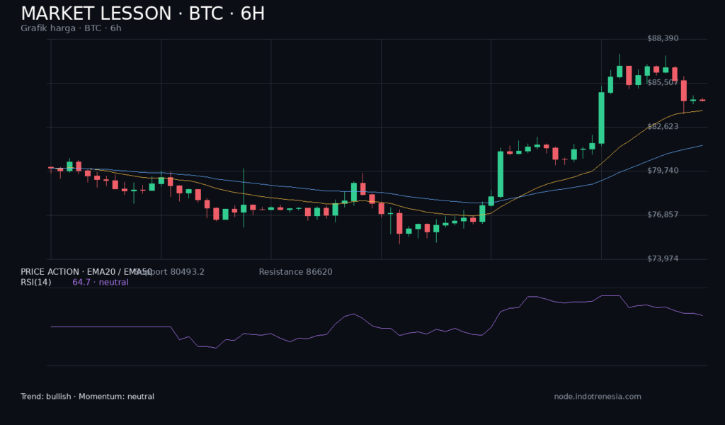 Cara Membaca Posisi Long dan Short BTC 6H Tanpa Terjebak Angka